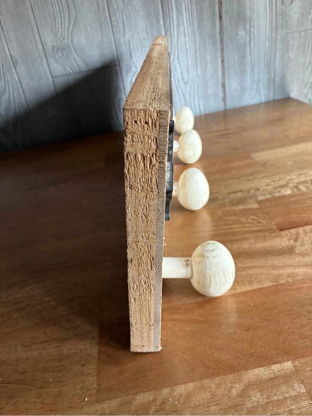 Rustic White Egg Hook Wall Rack - Unbranded 24” x8”